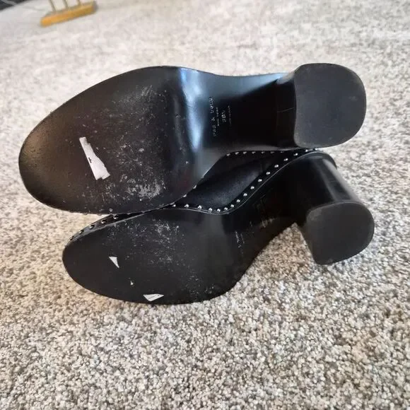 Rag & Bone Black Suede Studded Chelsea Ankle Boots Size 38.5 / 8.5 - Picture 6 of 6